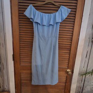 light blue ruffled top dress
